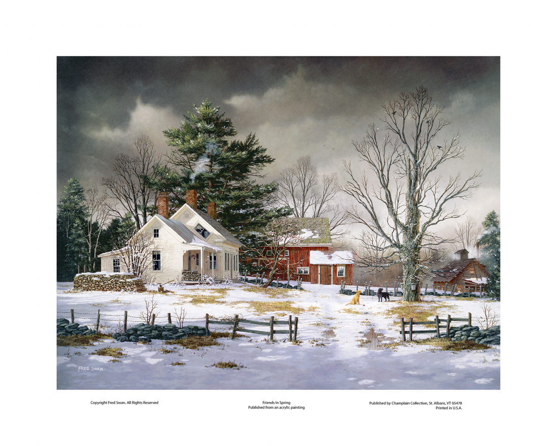 Friends In Spring - American Realist Painting by Fred Swan